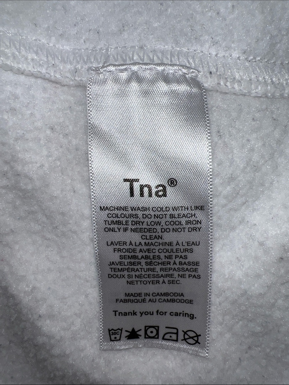 Aritzia TNA Cozy Fleece Hoodie in White - Picture 10 of 10